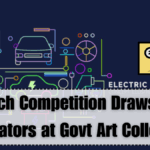 EV Sketch Competition Draws Young Creators at Govt Art College