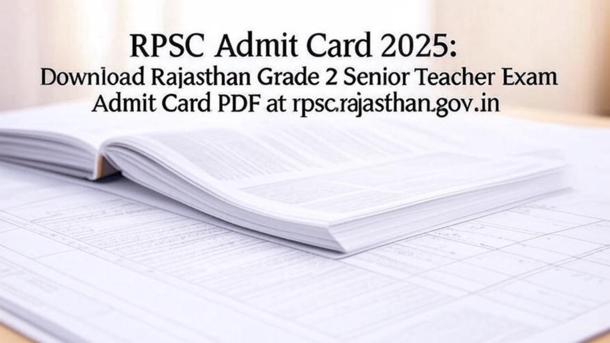 RPSC Admit Card 2025: Download Rajasthan Grade 2 Senior Teacher Exam Admit Card PDF at rpsc.rajasthan.gov.in